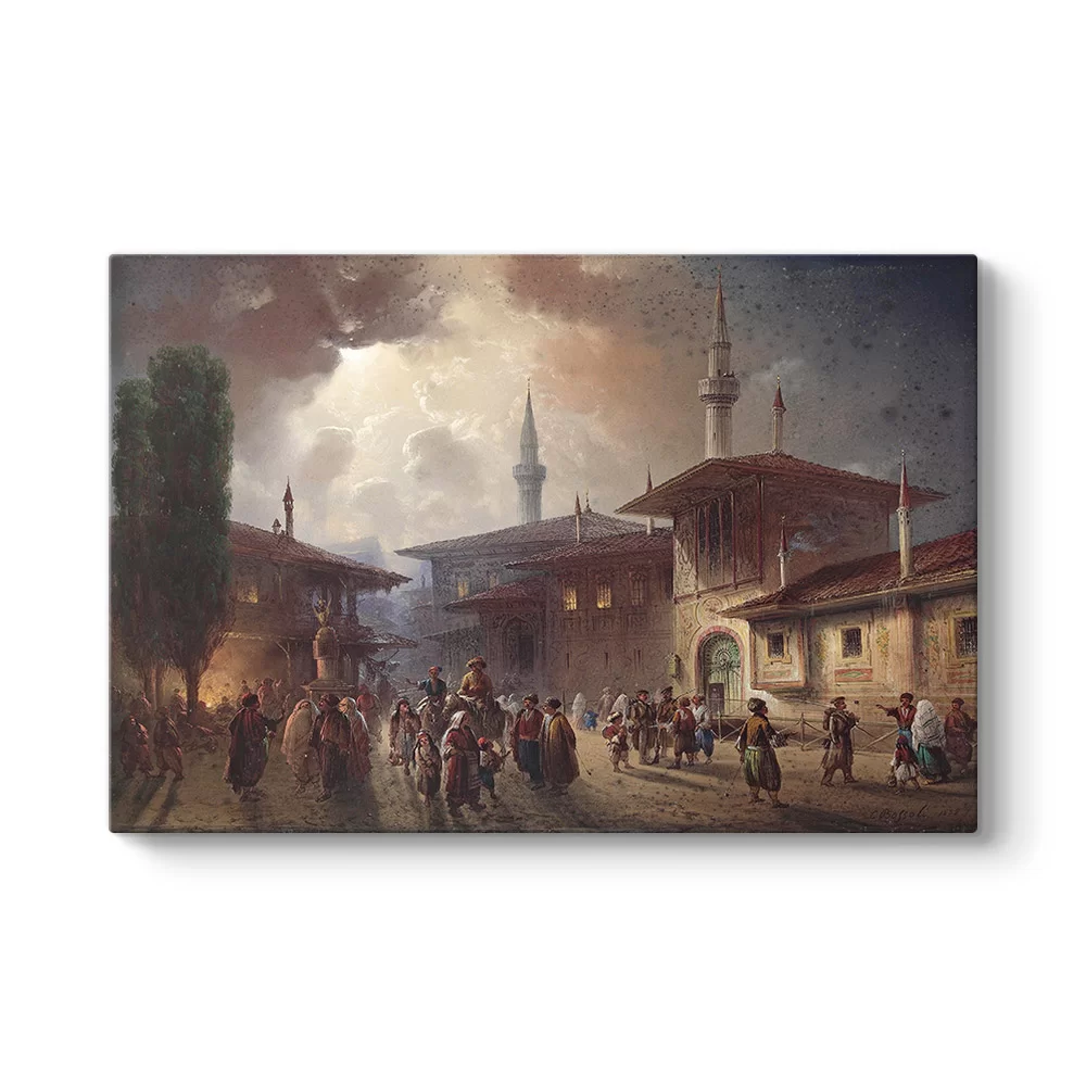 Osmanlıda Çarşı Meydanı Tablosu - Model 1